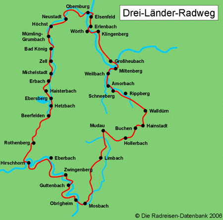 3-Länder Radweg - alle Radwege in Hessen | Baden-Württemberg | Bayern