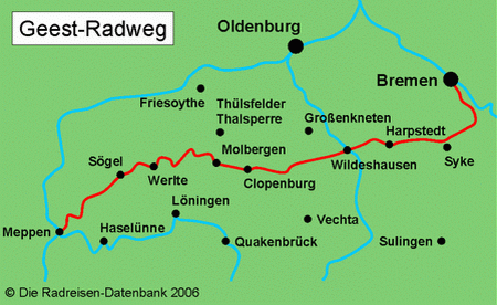 Geest-Radweg - alle Radwege in Niedersachsen/Bremen bei www