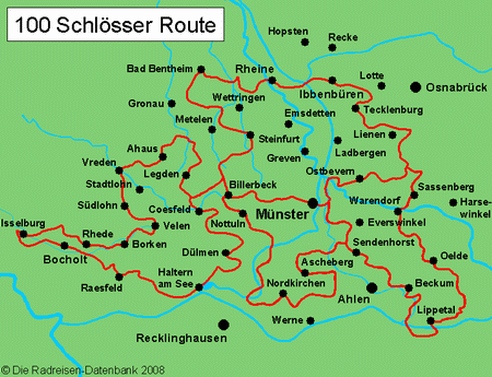 100 Schlösser Route - alle Radwege in Nordrhein-Westfalen bei www